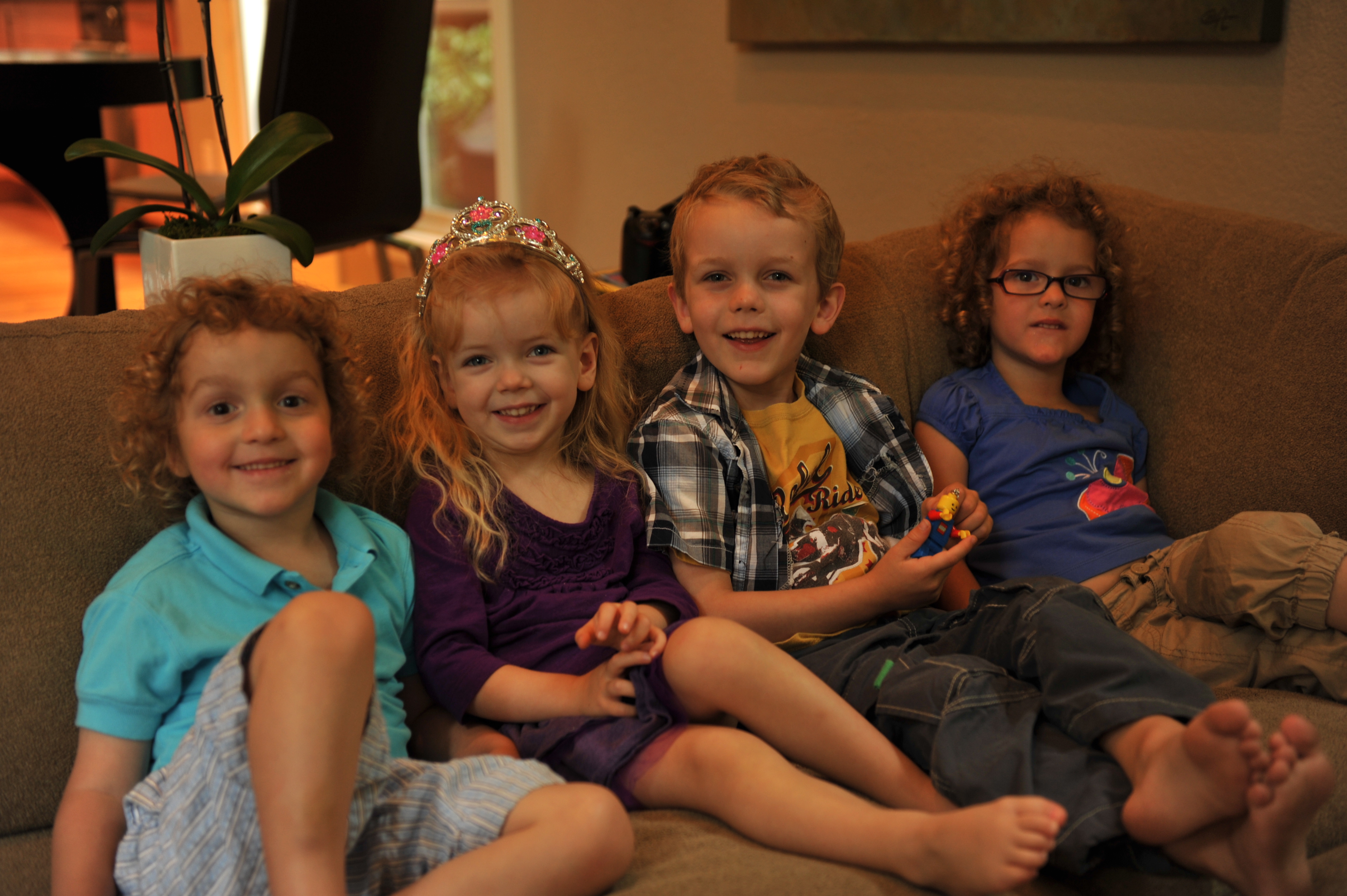 Camille, AJ and cousins Mateo & Rowan getting ready to celebrate Camille's 4th birthday.