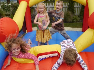 Bouncing with cousins, Summer 2012